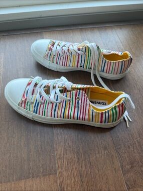 Converse Low Top Sneakers - Multicolor Stripe with Yellow Lining